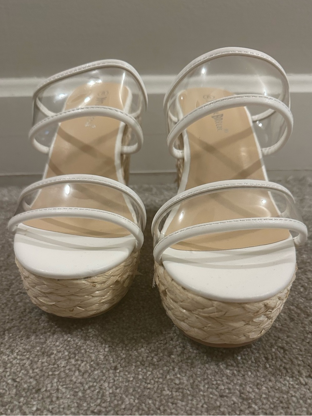 White Strappy Espadrille Platform Sandals